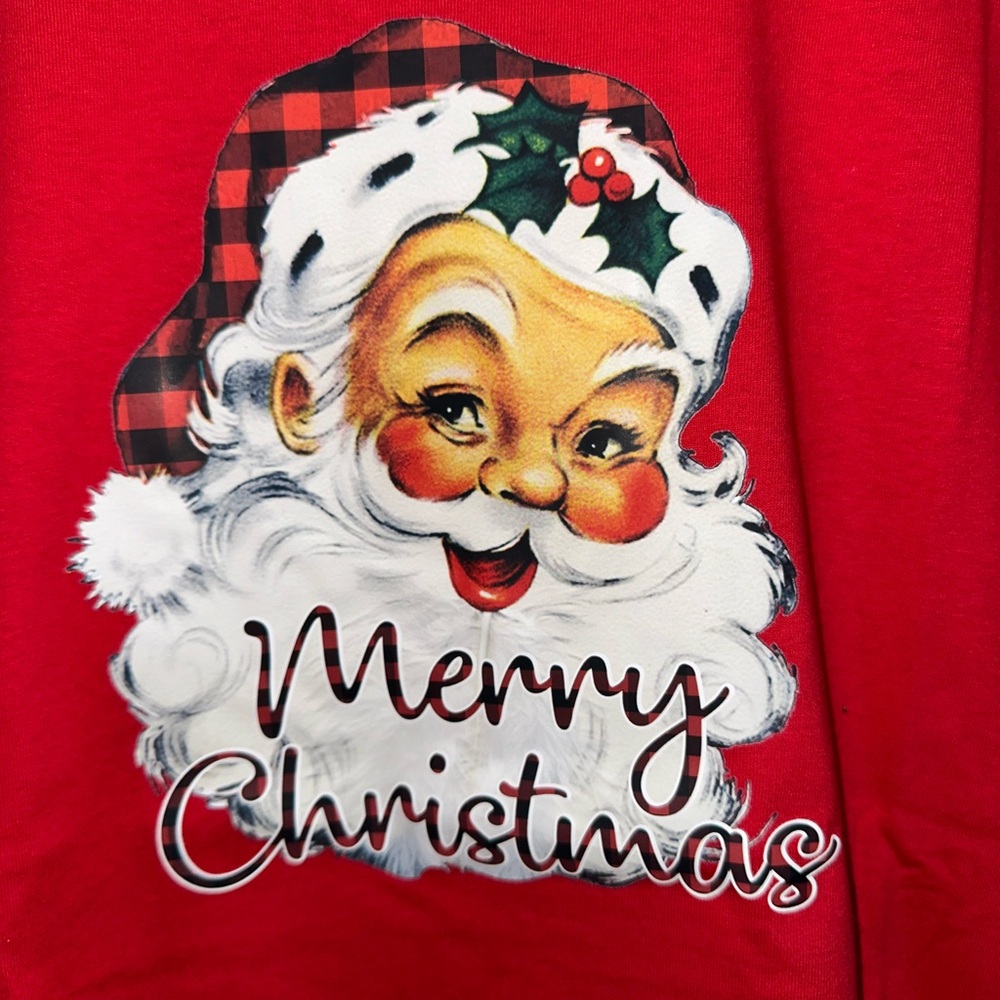 NWOT Handcrafted Santa Claus Merry Christmas Shirt Large - Picture 2 of 4